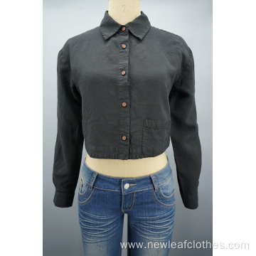 Women`s New Arrival Casual Buton Down Pocket Blouses